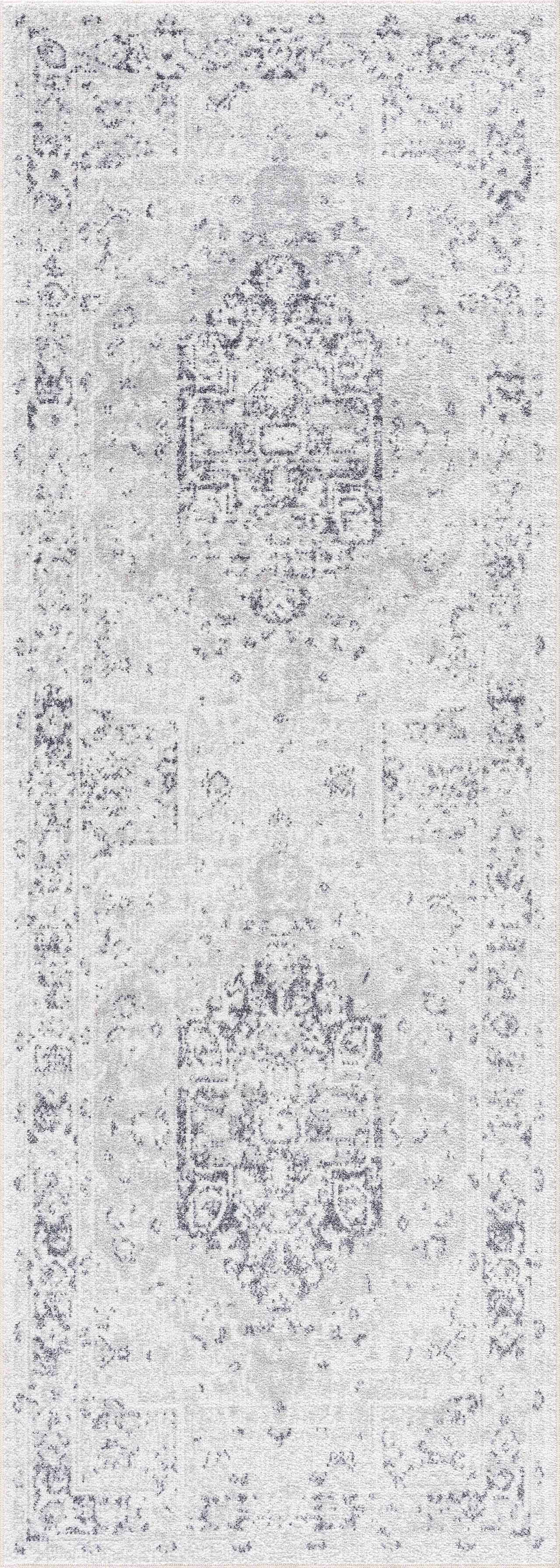 Akram Cream & Antrasit Washable Area Rug - Decor Addict, LLC