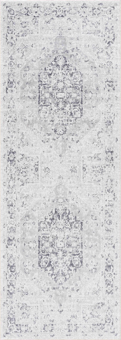 Akram Cream & Antrasit Washable Area Rug - Decor Addict, LLC