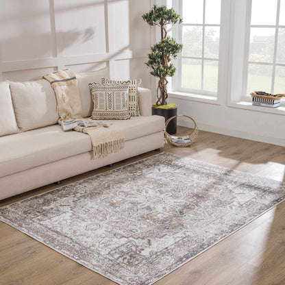 Hera Brown&Cream Washable Area Rug - Decor Addict, LLC