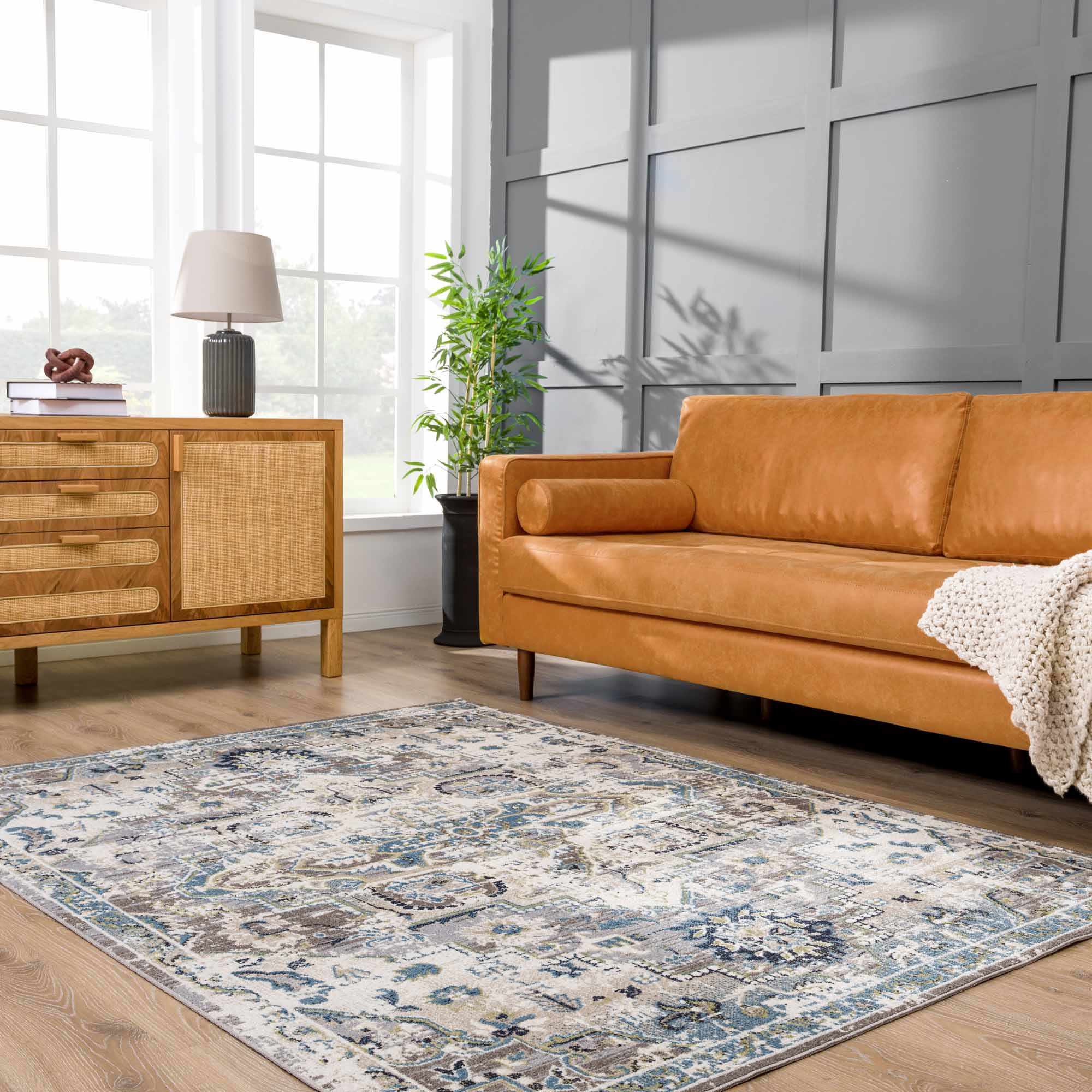 Cabacungan Gray & Blue Washable Area Rug - Decor Addict, LLC