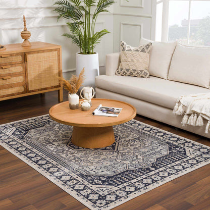 Cabacungan Cream & Gray Washable Area Rug - Decor Addict, LLC