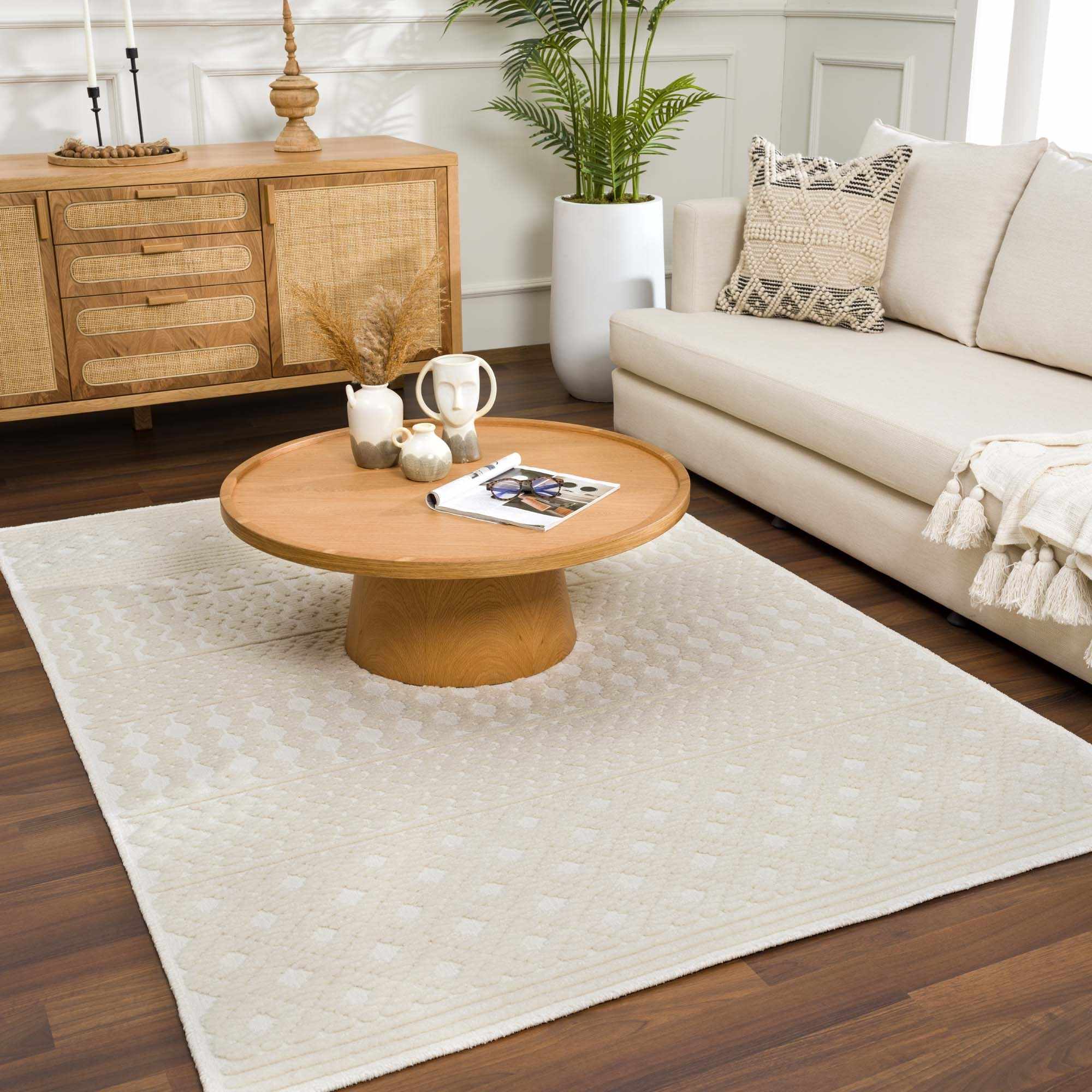Drago White Washable Area Rug - Decor Addict, LLC