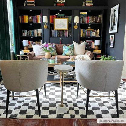Lajos Black & White Checkered Area Rug - Decor Addict, LLC
