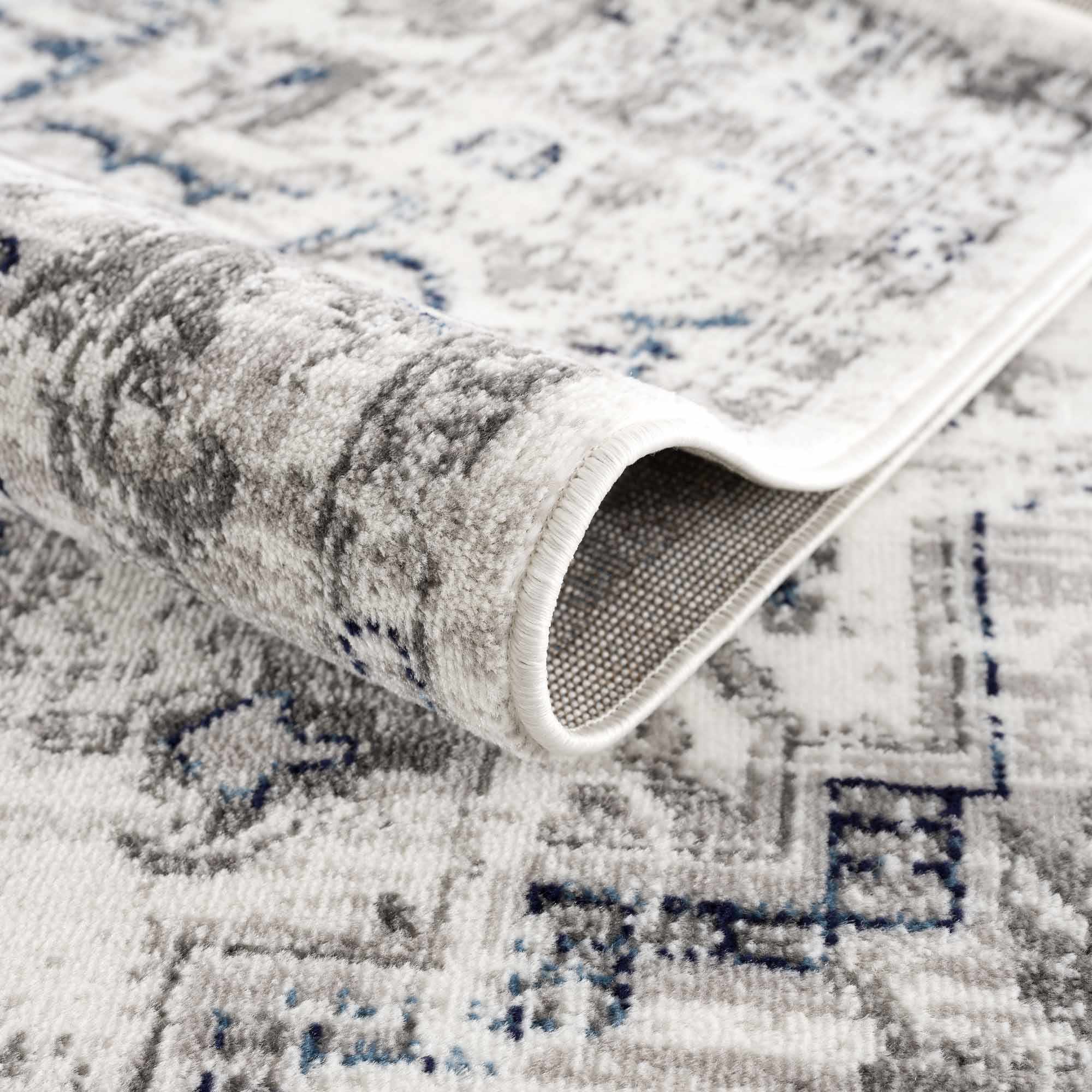 Buenaventura Cream & Navy Area Rug - Decor Addict, LLC