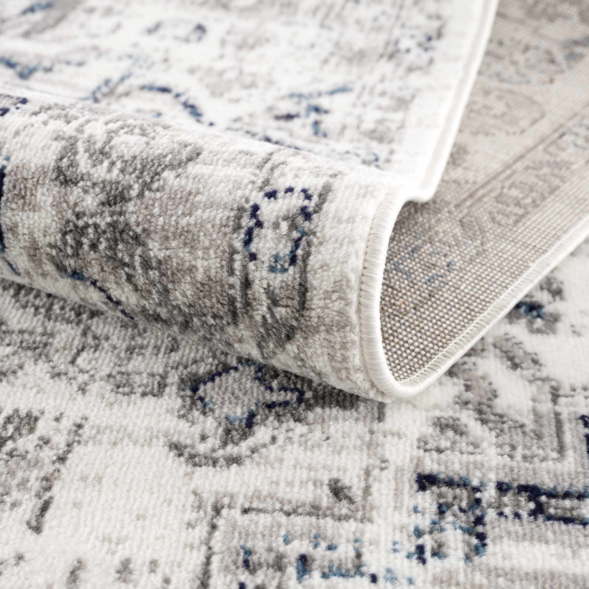 Buenaventura Cream & Navy Area Rug - Decor Addict, LLC