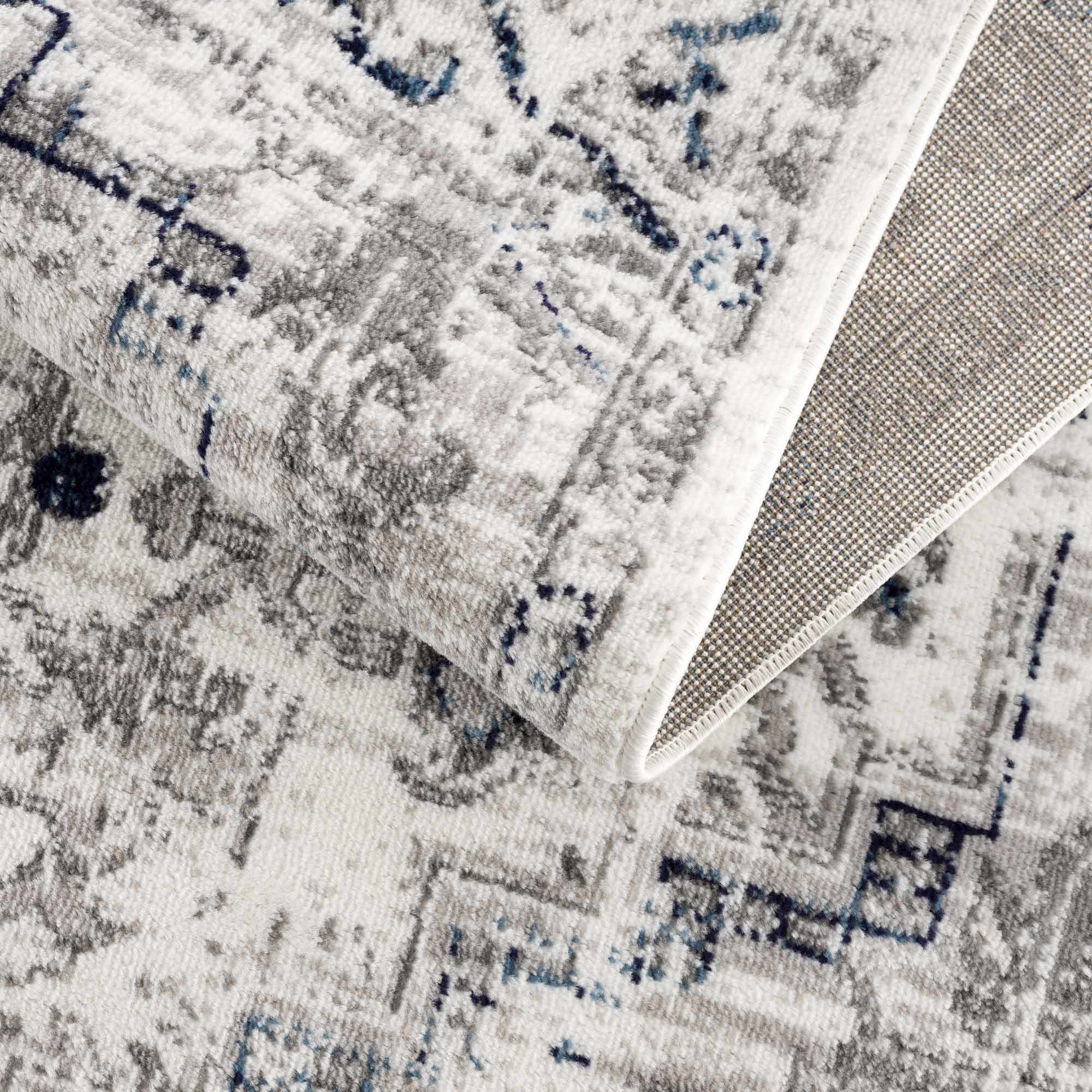 Buenaventura Cream & Navy Area Rug - Decor Addict, LLC