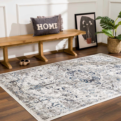 Buenaventura Cream & Navy Area Rug - Decor Addict, LLC