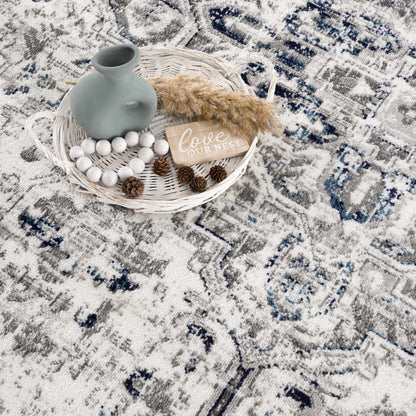 Buenaventura Cream & Navy Area Rug - Decor Addict, LLC