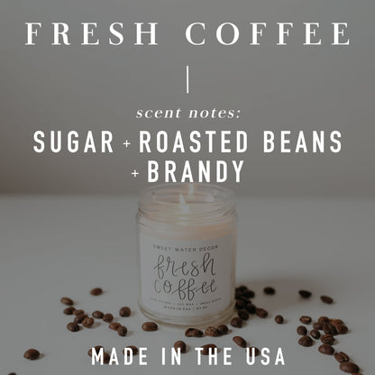Fresh Coffee Soy Candle - Amber Jar - 11 oz - Decor Addict, LLC