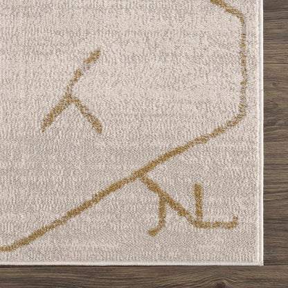 Azzan Cream & Gold Area Rug - Decor Addict, LLC