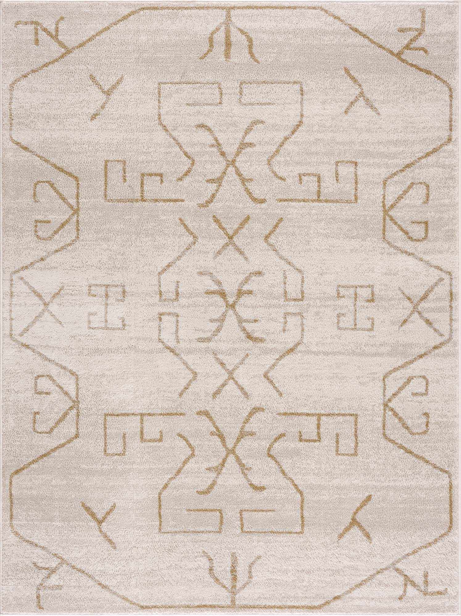 Azzan Cream & Gold Area Rug - Decor Addict, LLC