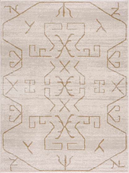 Azzan Cream & Gold Area Rug - Decor Addict, LLC