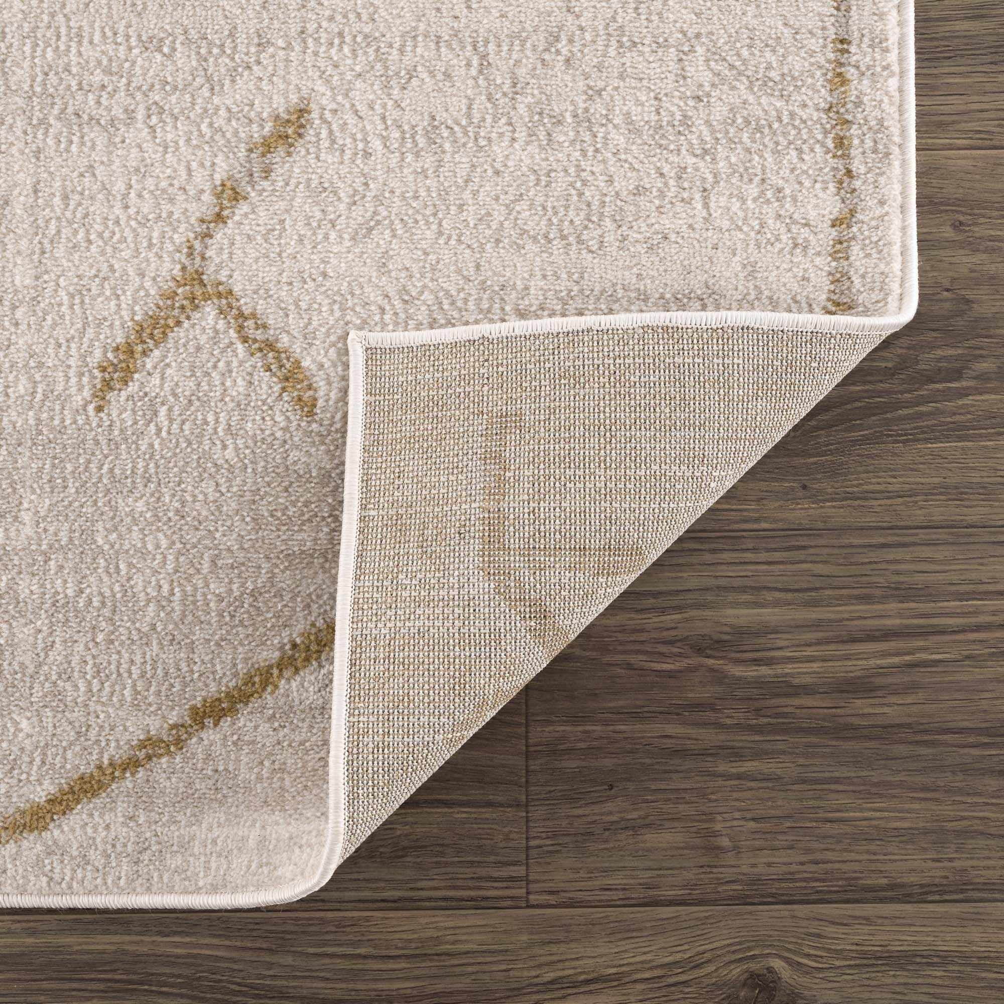 Azzan Cream & Gold Area Rug - Decor Addict, LLC