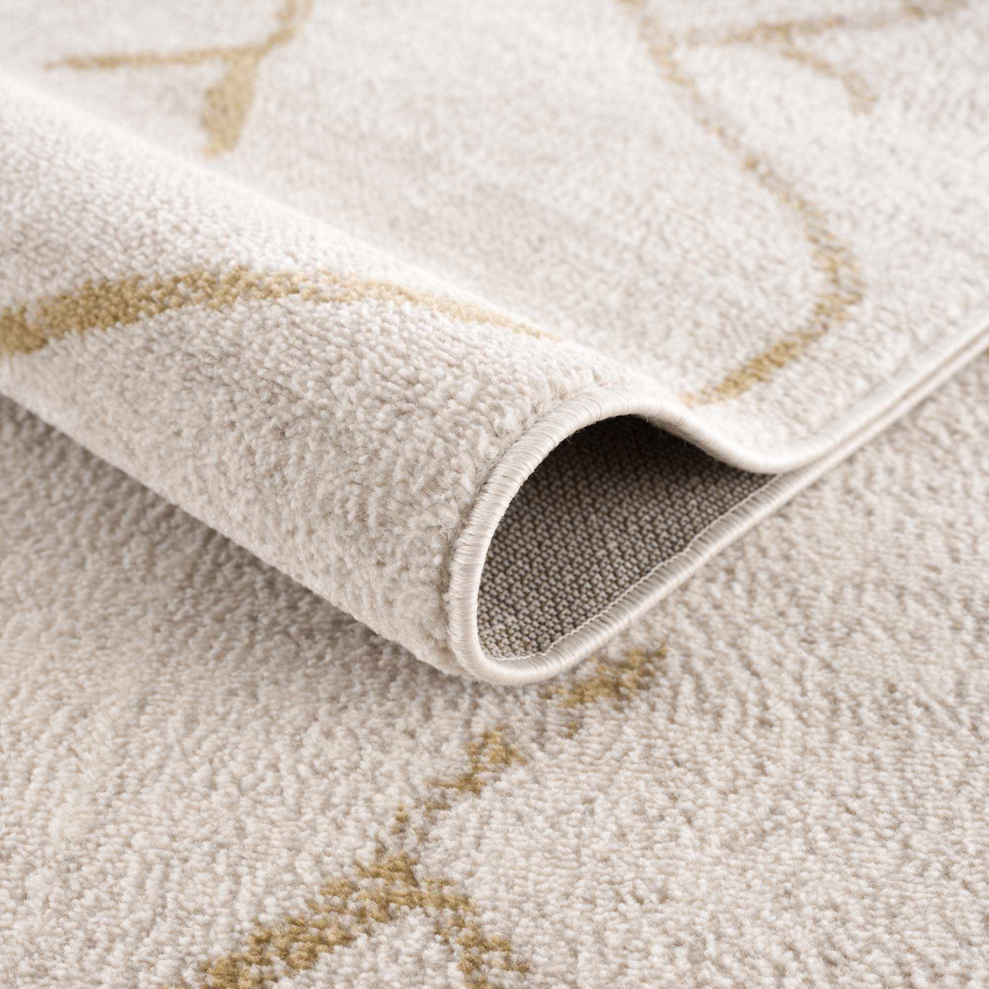 Azzan Cream & Gold Area Rug - Decor Addict, LLC