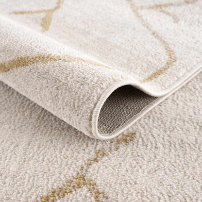 Azzan Cream & Gold Area Rug - Decor Addict, LLC