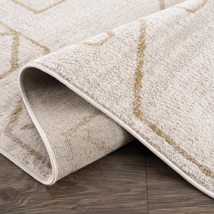 Azzan Cream & Gold Area Rug - Decor Addict, LLC