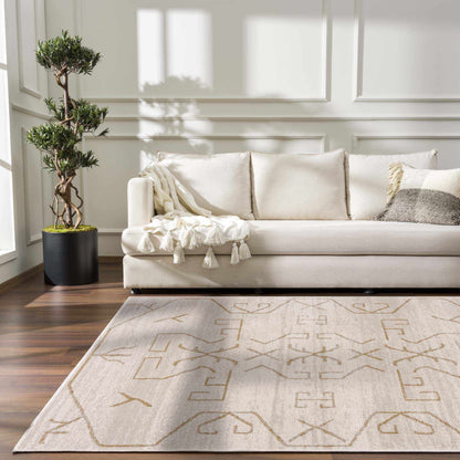 Azzan Cream & Gold Area Rug - Decor Addict, LLC