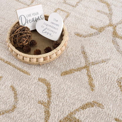 Azzan Cream & Gold Area Rug - Decor Addict, LLC
