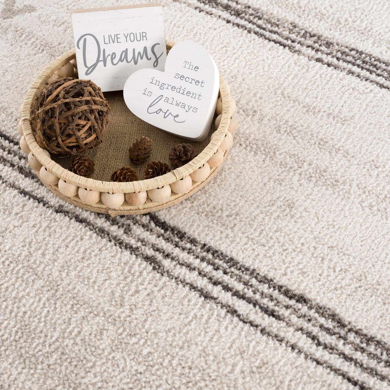 Deja Cream & Charcoal Area Rug - Decor Addict, LLC