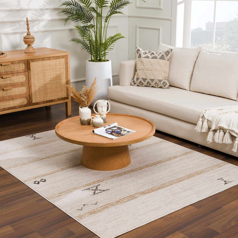 Deja Cream & Gold Area Rug - Decor Addict, LLC