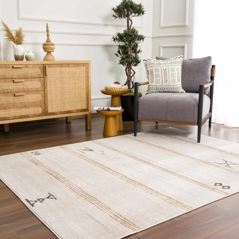 Deja Cream & Gold Area Rug - Decor Addict, LLC