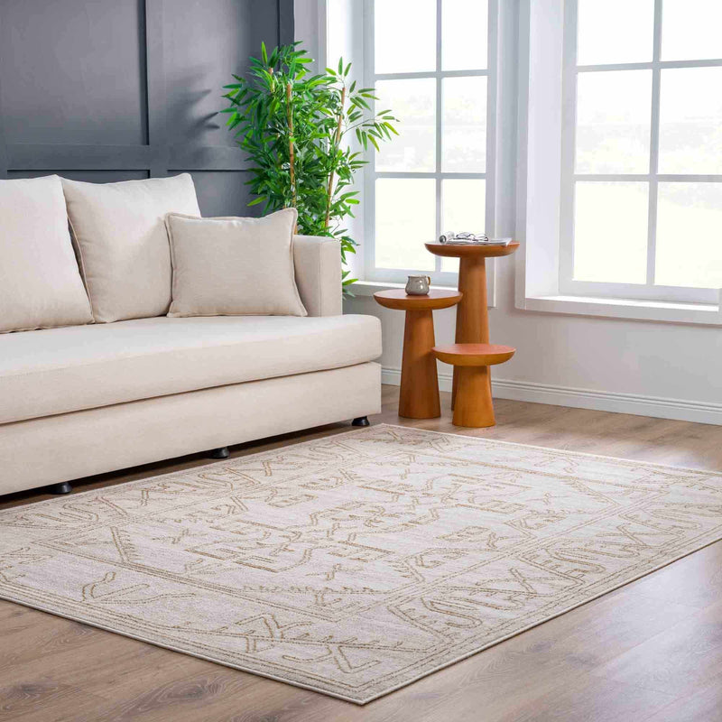 Divya Cream & Gold Area Rug - Decor Addict, LLC