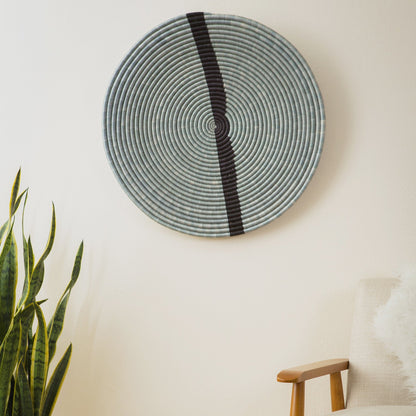 27" Extra Large Steeple Gray Modern Woven Wall Art Plate - Decor Addict, LLC
