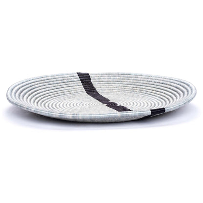 27" Extra Large Steeple Gray Modern Woven Wall Art Plate - Decor Addict, LLC