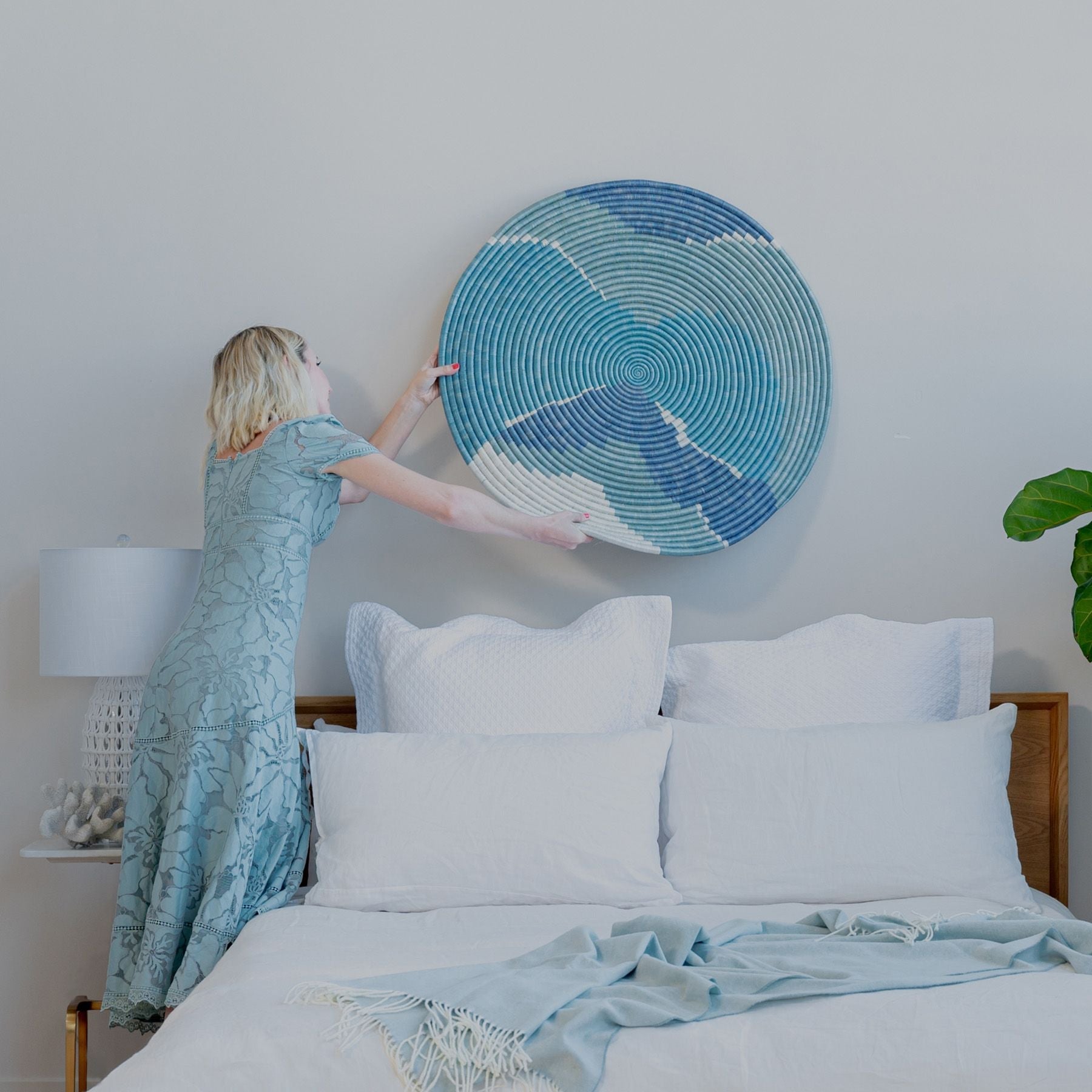 Ambient Blue-Greens - 32" Colossal Statement Disc - Decor Addict, LLC