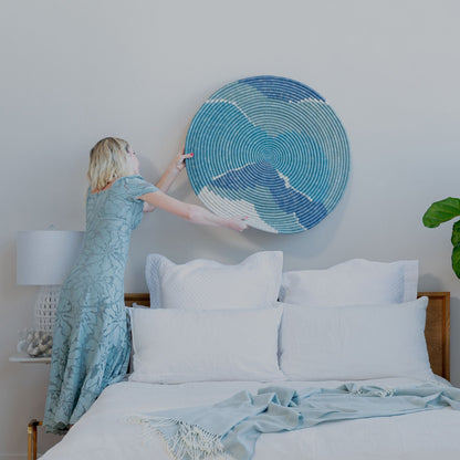 Ambient Blue-Greens - 32" Colossal Statement Disc - Decor Addict, LLC