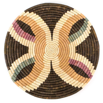 21" Large Lilac & Neutrals Tabia Woven Wall Art Plate - Decor Addict, LLC