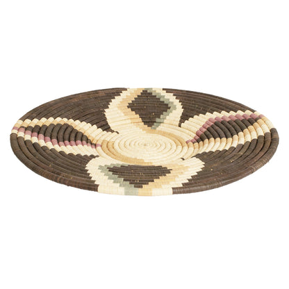 21" Large Lilac & Neutrals Tabia Woven Wall Art Plate - Decor Addict, LLC