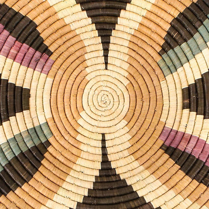 21" Large Lilac & Neutrals Tabia Woven Wall Art Plate - Decor Addict, LLC