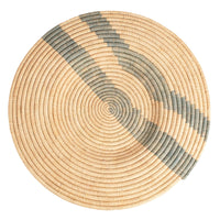 24" Gray Double Striped Woven Wall Art Plate - Decor Addict, LLC