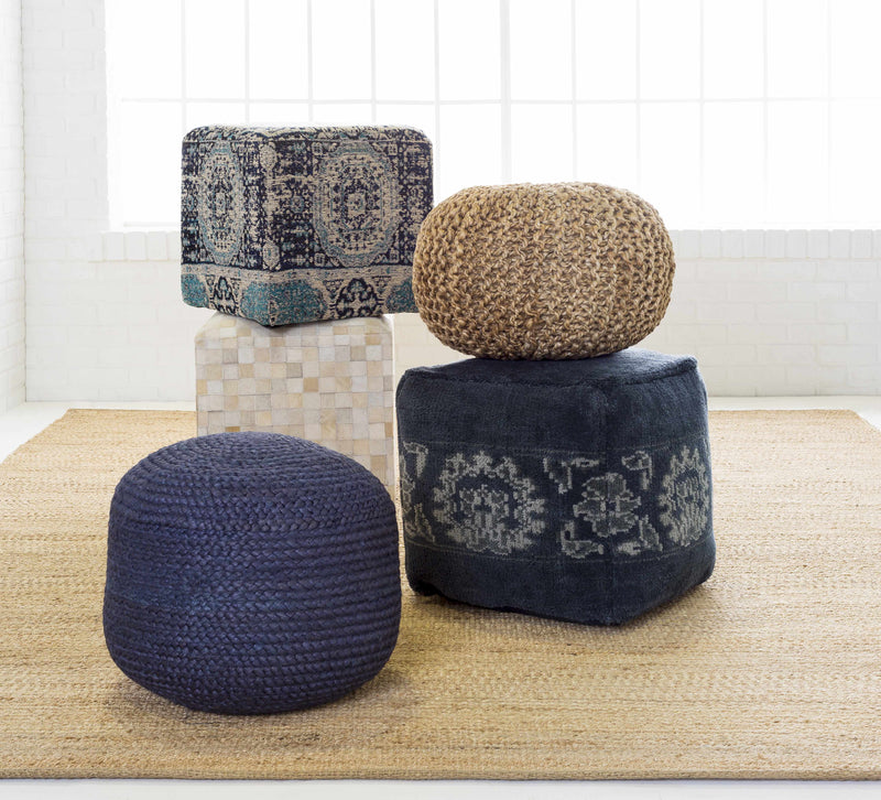 Merrittstown Knitted Jute Pouf - Decor Addict, LLC