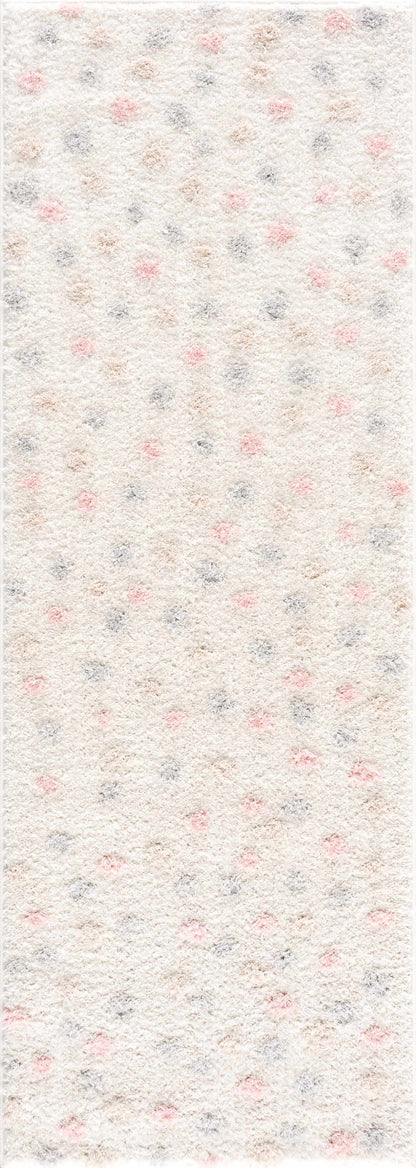 Cansu Pink & Cream Dotted Area Rug - Decor Addict, LLC