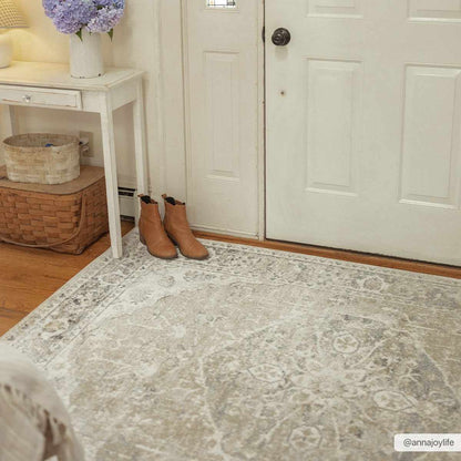 Rudo Beige Washable Area Rug - Decor Addict, LLC