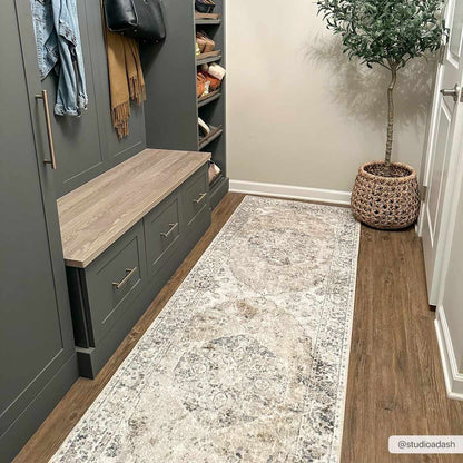 Rudo Beige Washable Area Rug - Decor Addict, LLC