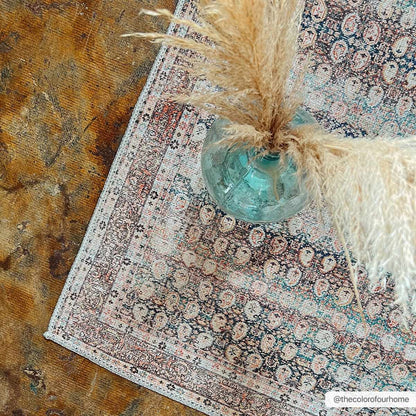 Rust Maligaya Distressed Washable Area Rug - Decor Addict, LLC