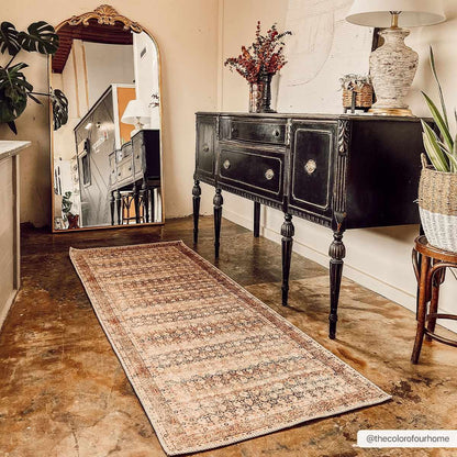 Rust Maligaya Distressed Washable Area Rug - Decor Addict, LLC