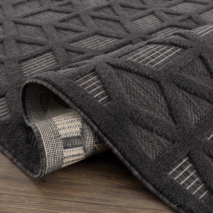 Nuri Black Outdoor Rug - Decor Addict, LLC
