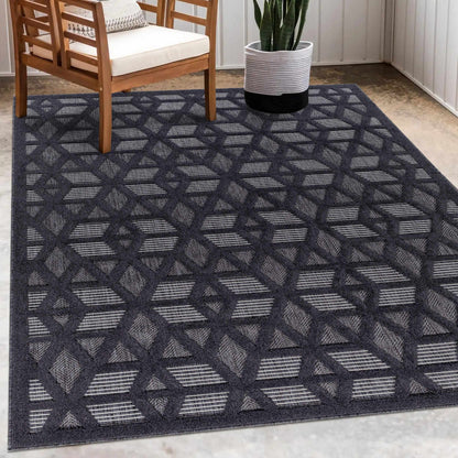Nuri Black Outdoor Rug - Decor Addict, LLC