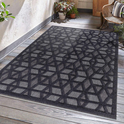 Nuri Black Outdoor Rug - Decor Addict, LLC