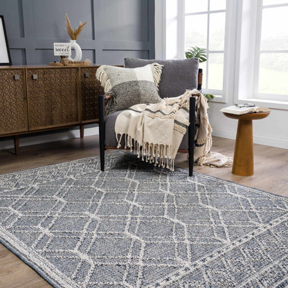Diah Gray Blue & Bone Area Rug - Decor Addict, LLC