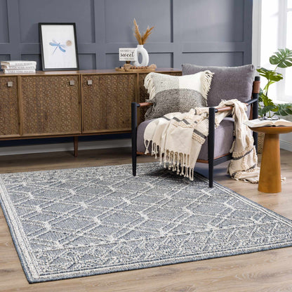 Diah Gray Blue & Bone Area Rug - Decor Addict, LLC