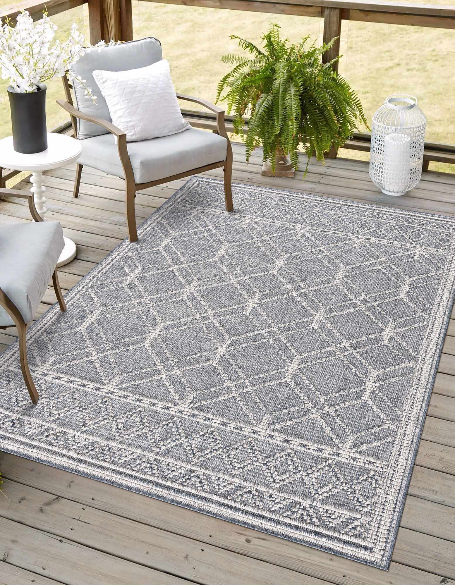 Diah Gray Blue & Bone Area Rug - Decor Addict, LLC