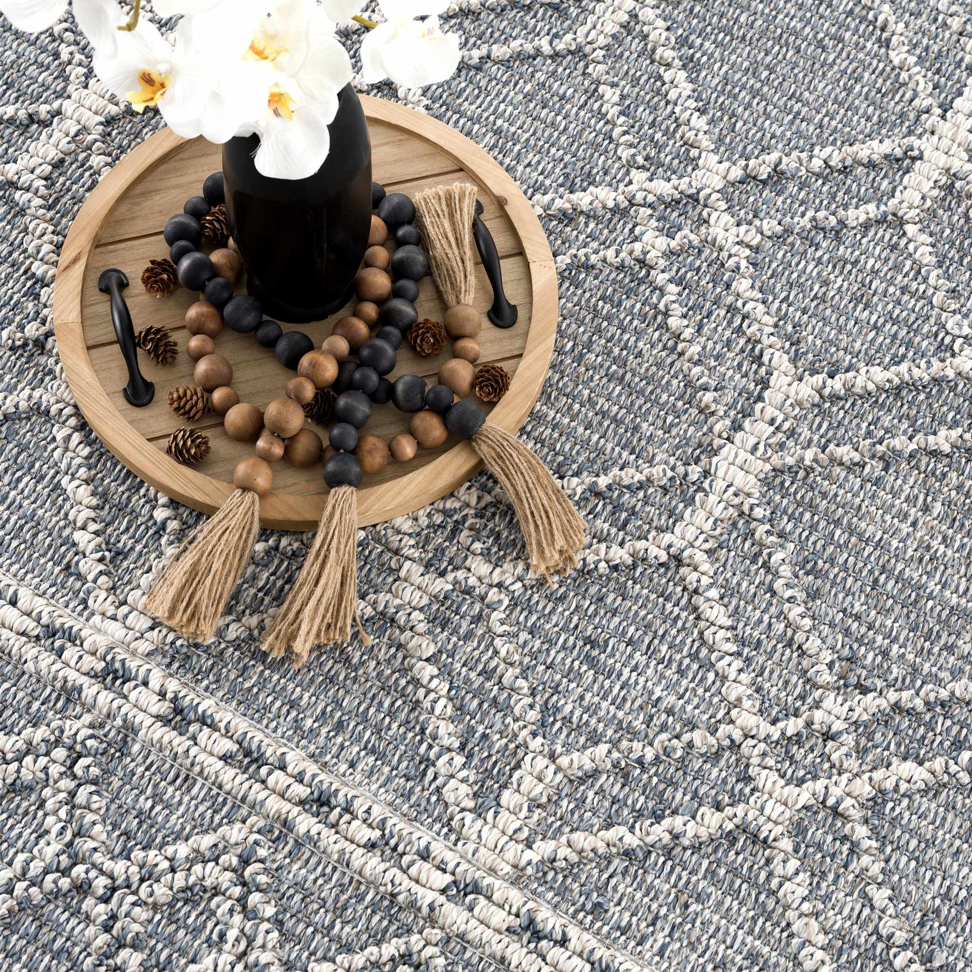 Diah Gray Blue & Bone Area Rug - Decor Addict, LLC