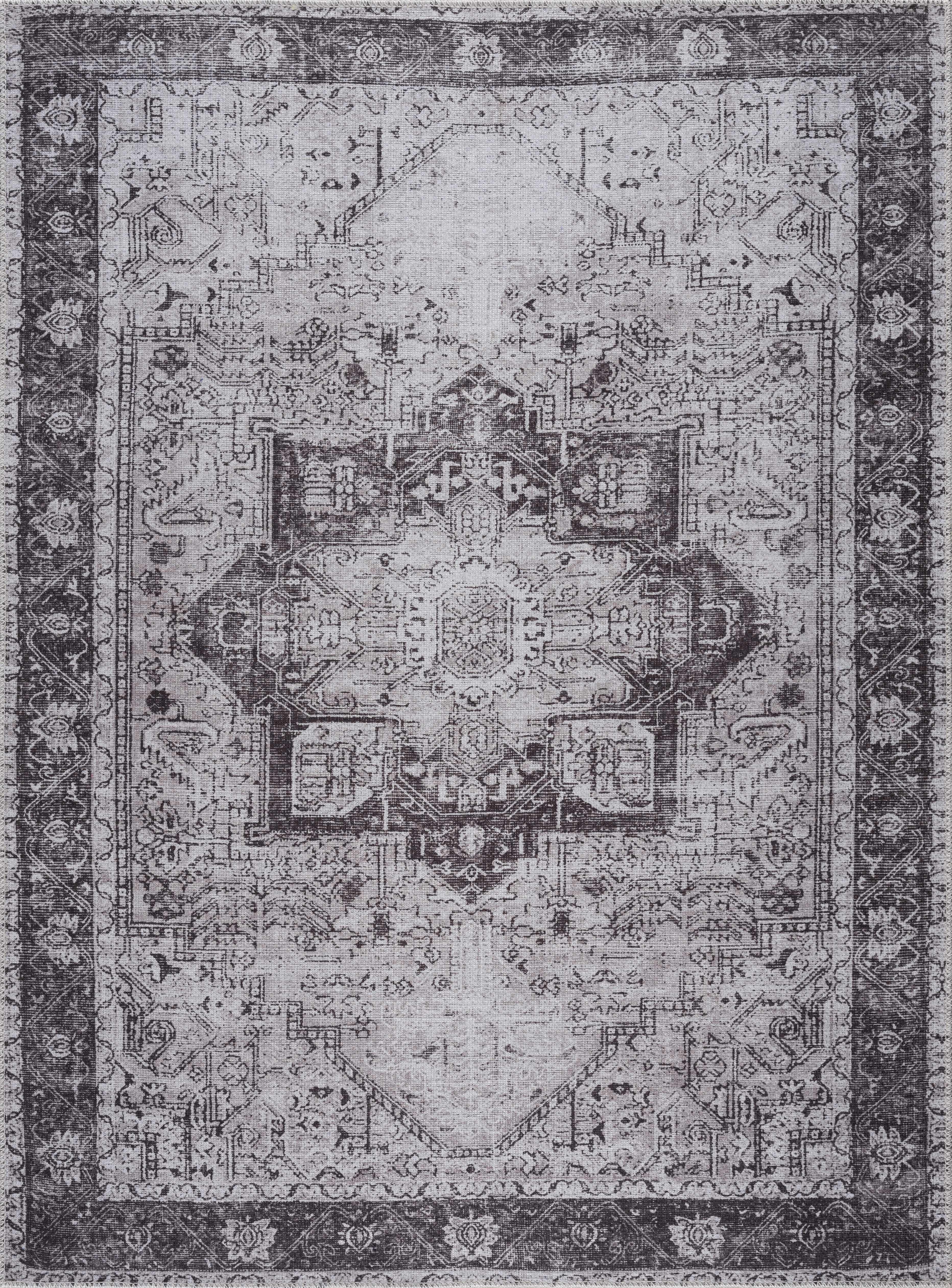 Rosman Gray Washable Area Rug - Decor Addict, LLC