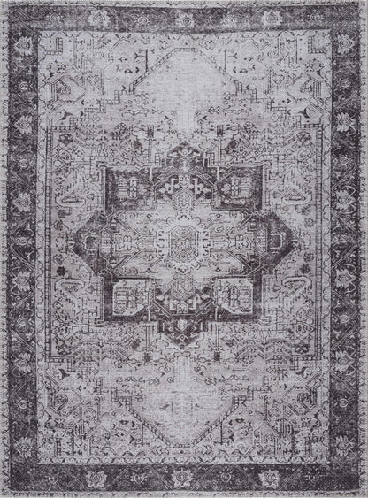 Rosman Gray Washable Area Rug - Decor Addict, LLC