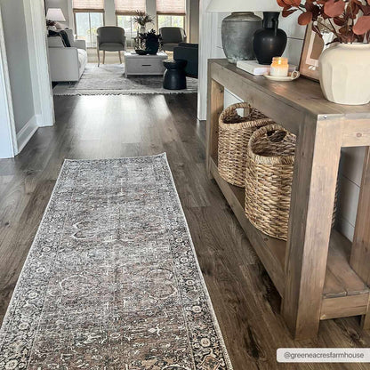 Tan Jill Vintage Washable Area Rug - Decor Addict, LLC